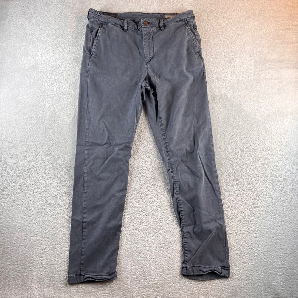 Faherty Coastline Premium Chino Mens 33x32 Tailored Fit Grey MBS2411-BLN READ